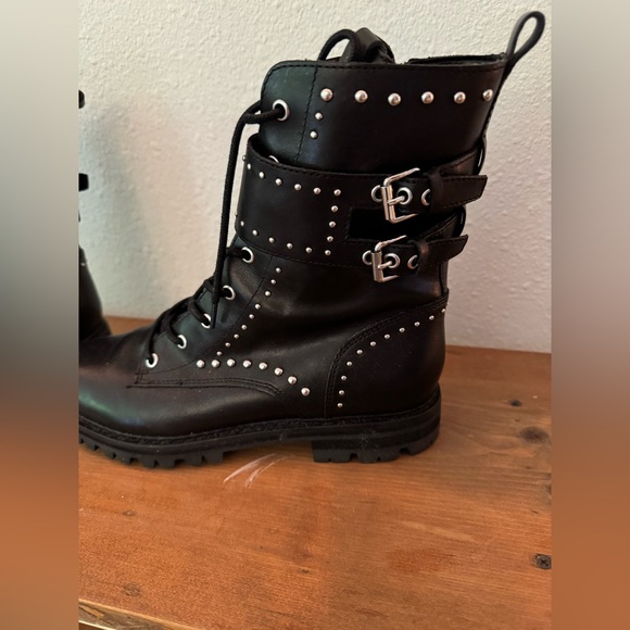 Marc Fisher Shoes - Marc Fisher Black Studded Combat Boots